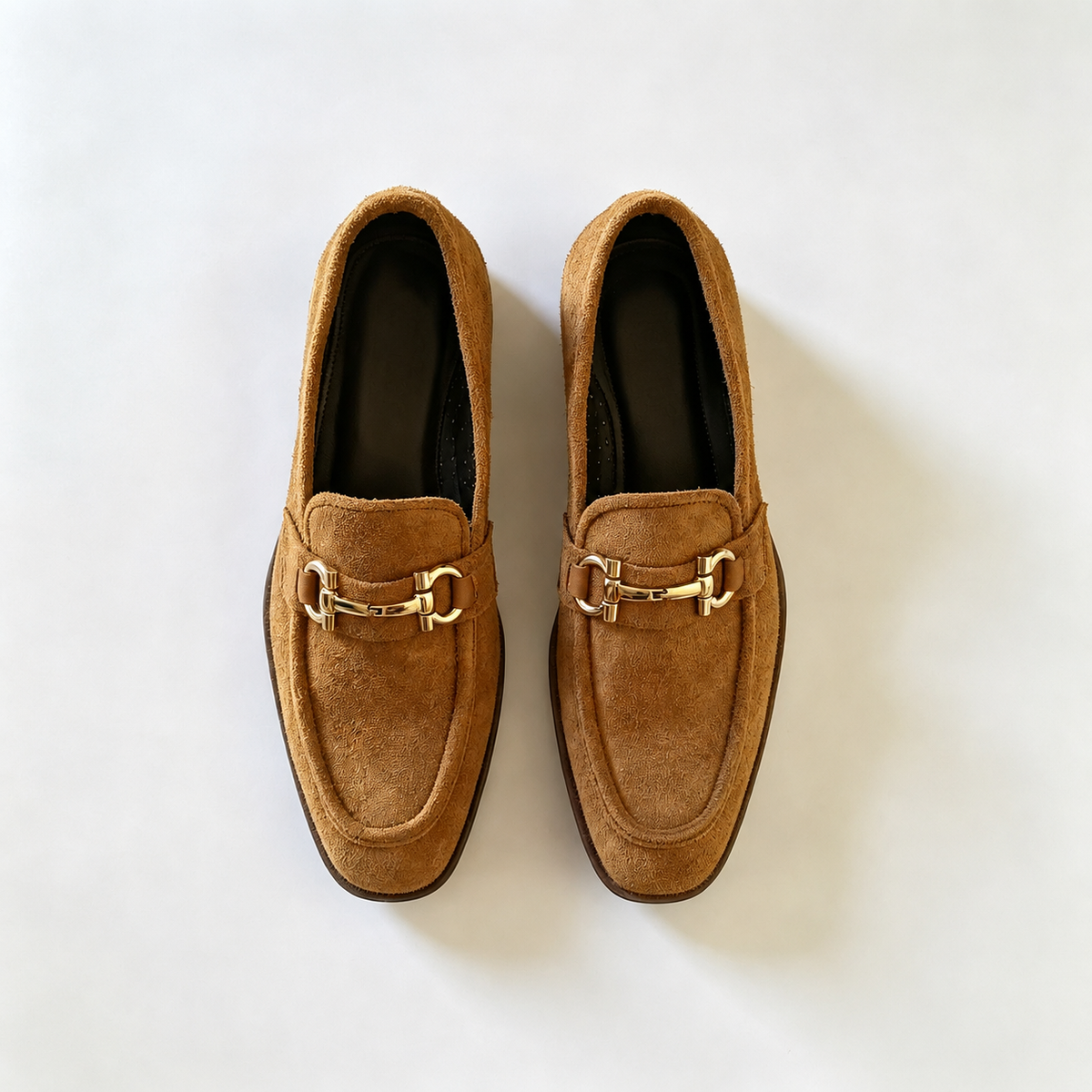 Women's brown horsebit loafers with gold-tone hardware